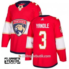 Barn Ishockey Florida Panthers Tröja Keith Yandle 3 Adidas 2017-2018 Röd Authentic